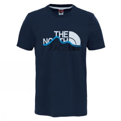 Tee The North Face Mountain Line Hombre Azul Marino - Chile MED296740